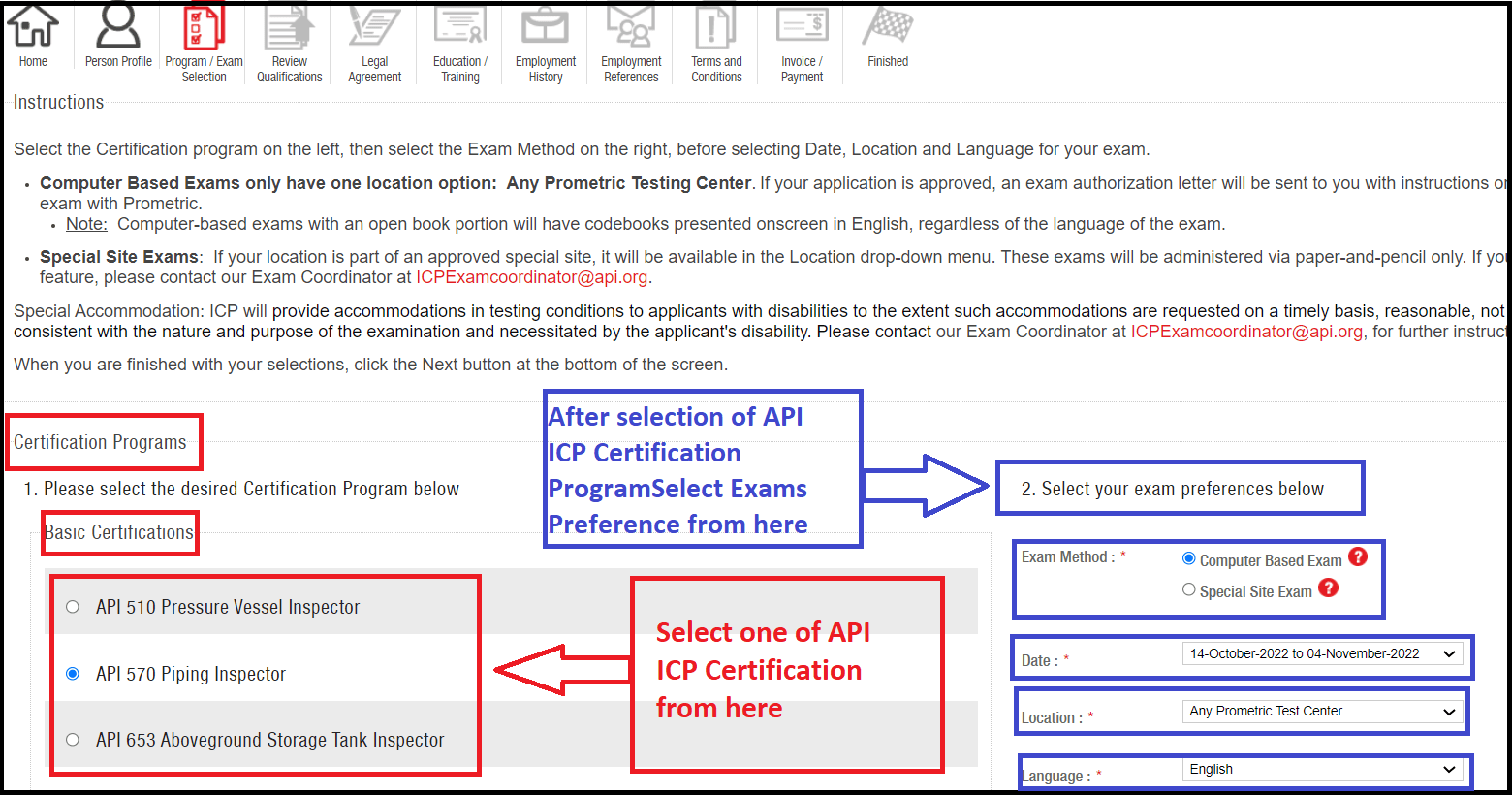 API Certification Program Selection