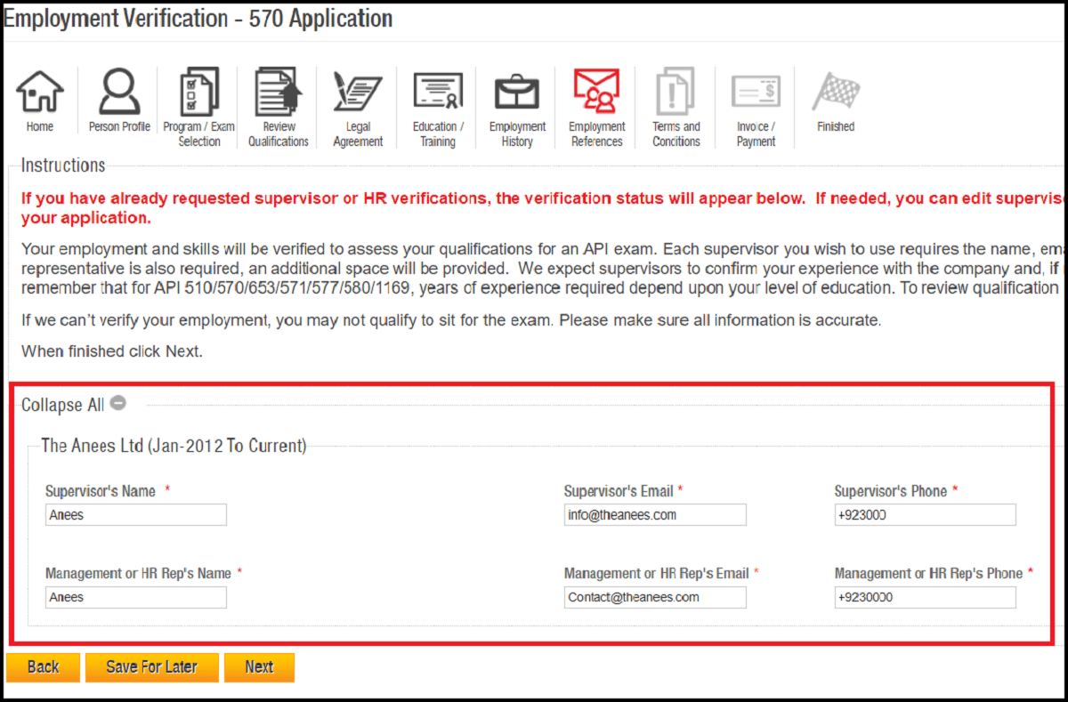 Employment Verification API ICP Certification