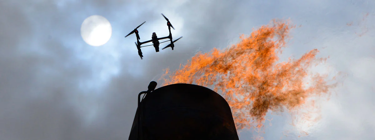 flare stack inspection with UAV Drone